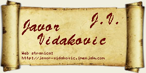 Javor Vidaković vizit kartica